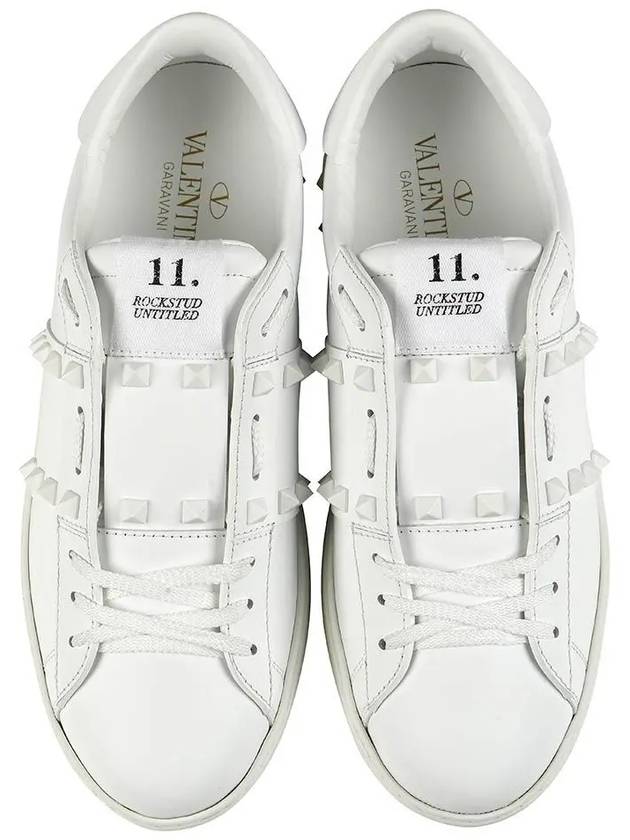 Rockstud Untitled Low-Top Sneakers White - VALENTINO - BALAAN 3