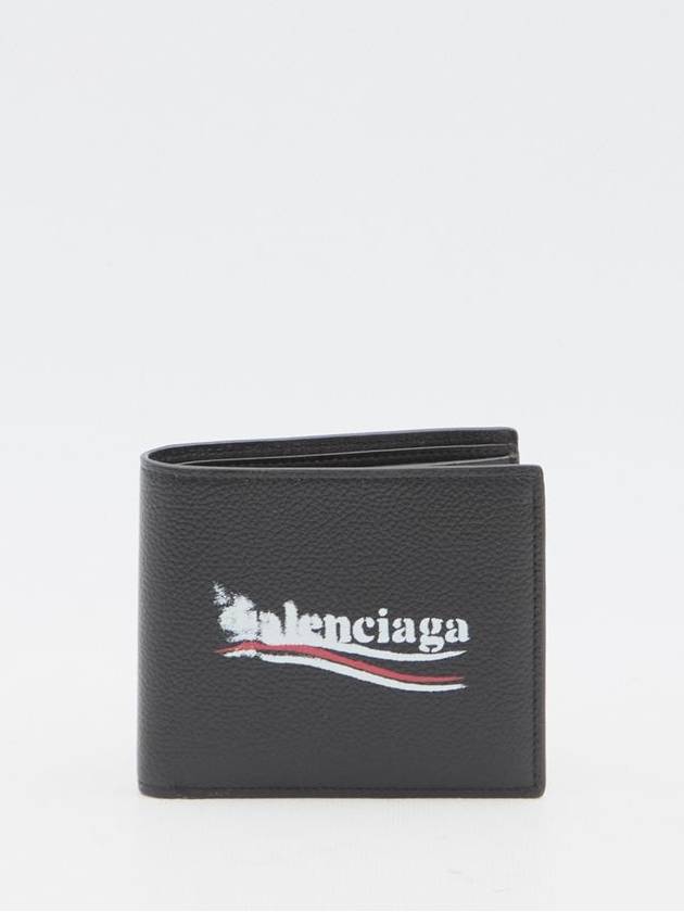 Logo Print Leather Half Wallet Black - BALENCIAGA - BALAAN 2