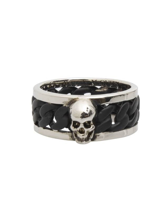 Men's Non-Colored Skull Chain Ring Black Silver - ALEXANDER MCQUEEN - BALAAN 1