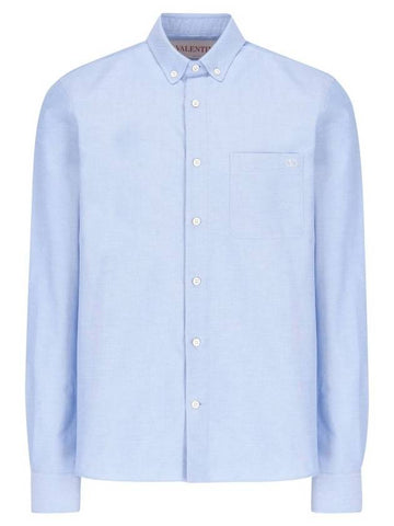 Valentino Garavani Shirts Light Blue - VALENTINO - BALAAN 1