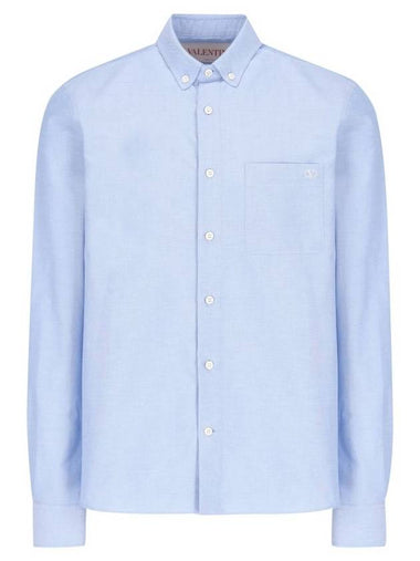 Valentino Garavani Shirts Light Blue - VALENTINO - BALAAN 1