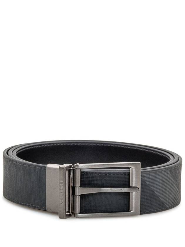 Reversible Checkered Printed Buckle Leather Belt Black - BURBERRY - BALAAN 5