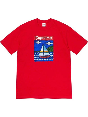 Boat Short Sleeve TShirt Red Sailboat Tee - SUPREME - BALAAN 1