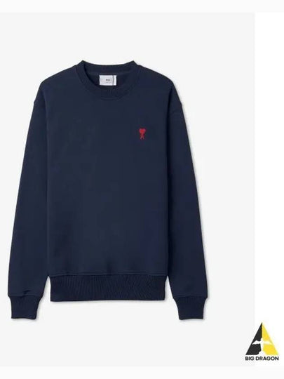 Small Heart Logo Sweatshirt Navy - AMI - BALAAN 2