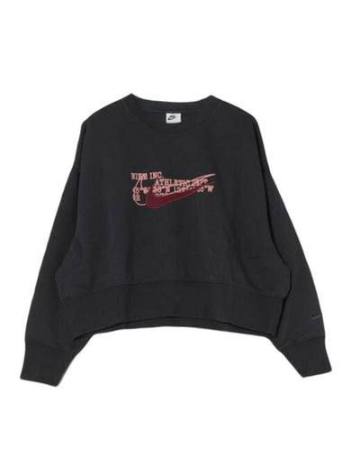 Sportswear Phoenix Fleece Oversized Crew-Neck French Terry Sweatshirt Black - NIKE - BALAAN 1