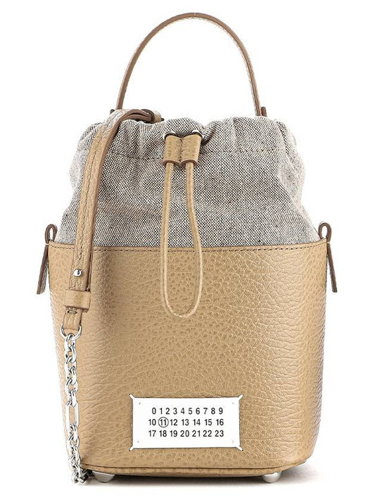 5AC Small Leather Bucket Bag Beige - MAISON MARGIELA - BALAAN.