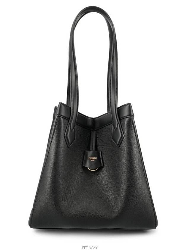 Origami Medium Leather Tote Bag Black - FENDI - BALAAN 2