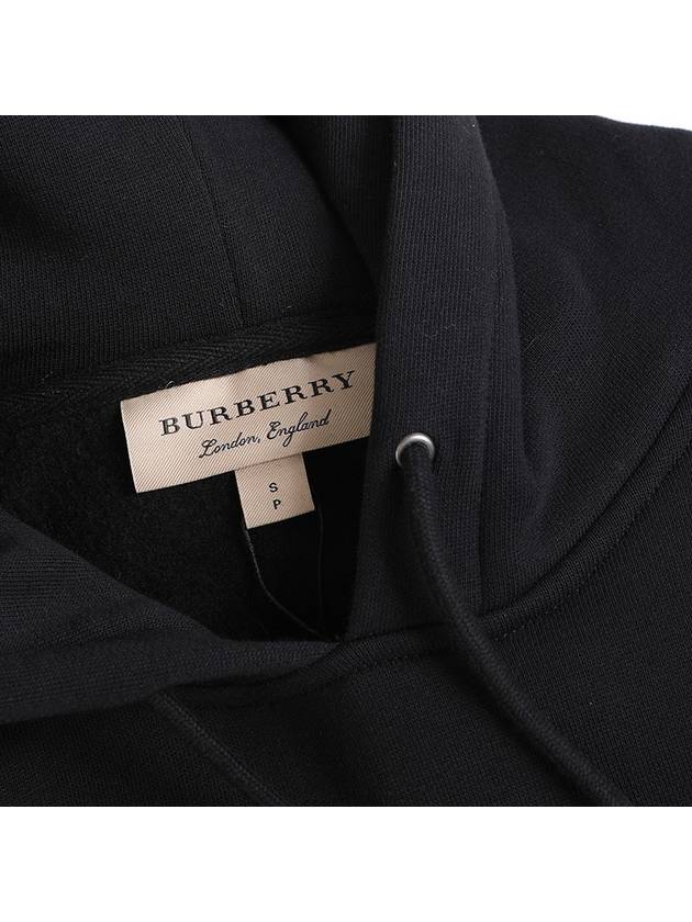 Lettering Embroidered Hoodie Black - BURBERRY - BALAAN 7