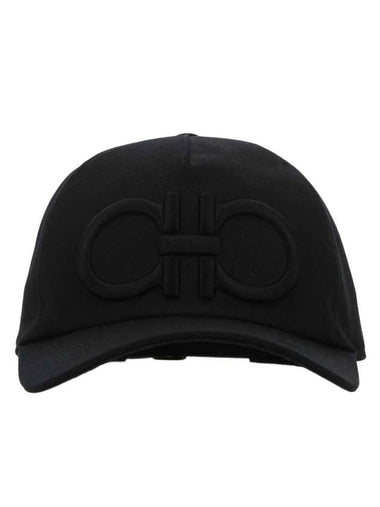 Gancini Logo Base Ball Cap Black - SALVATORE FERRAGAMO - BALAAN 1