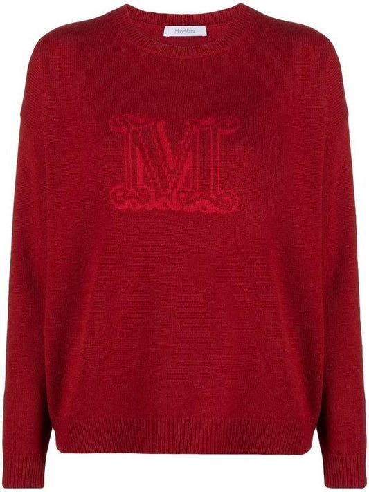 Edo Monogram Cashmere Knit Top Red - MAX MARA - BALAAN 1