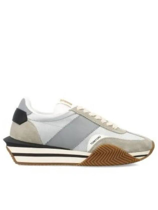 James Suede Lycra Low Top Sneakers Grey Beige - TOM FORD - BALAAN 2