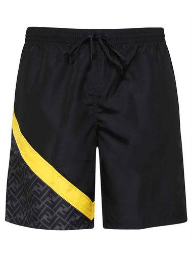 FF Logo Nylon Swim Shorts Black - FENDI - BALAAN 1