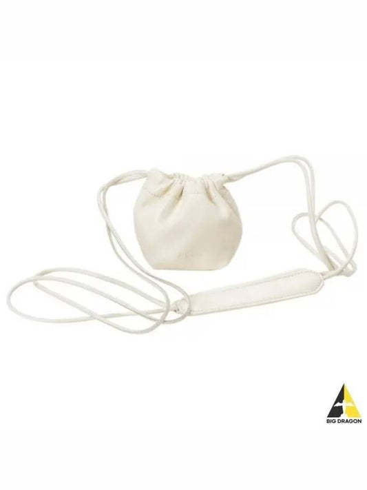 Dumpling Drawstring Calf Leather Mini Bag White - JIL SANDER - BALAAN 2