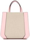 V Logo Signature Leather Tote Bag Pink - VALENTINO - BALAAN 5