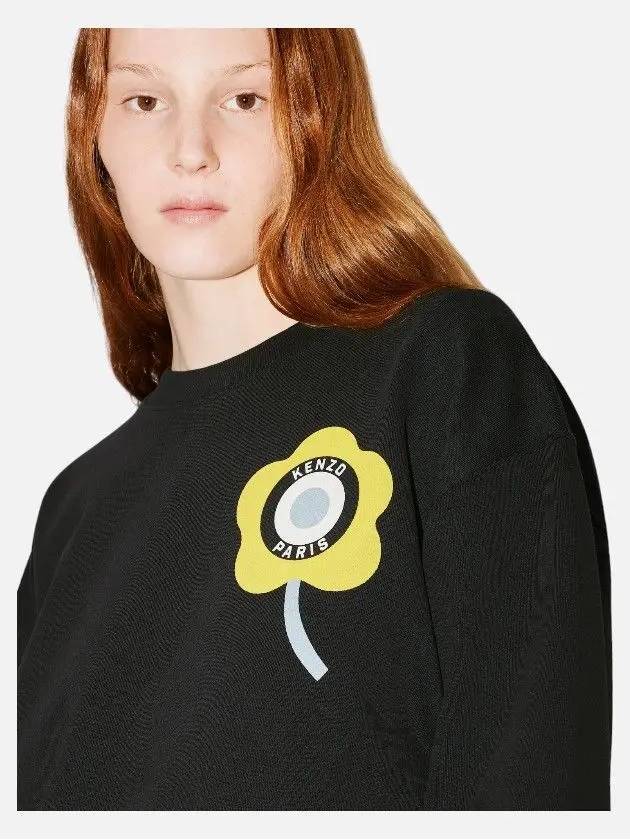 Target Crest Flower Cotton Knit Top Black - KENZO - BALAAN 2