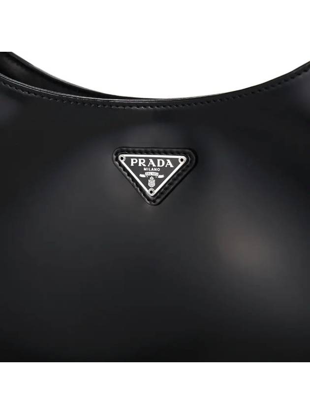 Triangular Logo Cleo Brushed Leather Shoulder Bag Black - PRADA - BALAAN 4