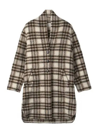 Gabrielle wool check coat ecru - ISABEL MARANT - BALAAN 1