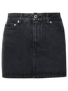 Stone Washed Denim Mini A-Line Skirt Black - A.P.C. - BALAAN 2