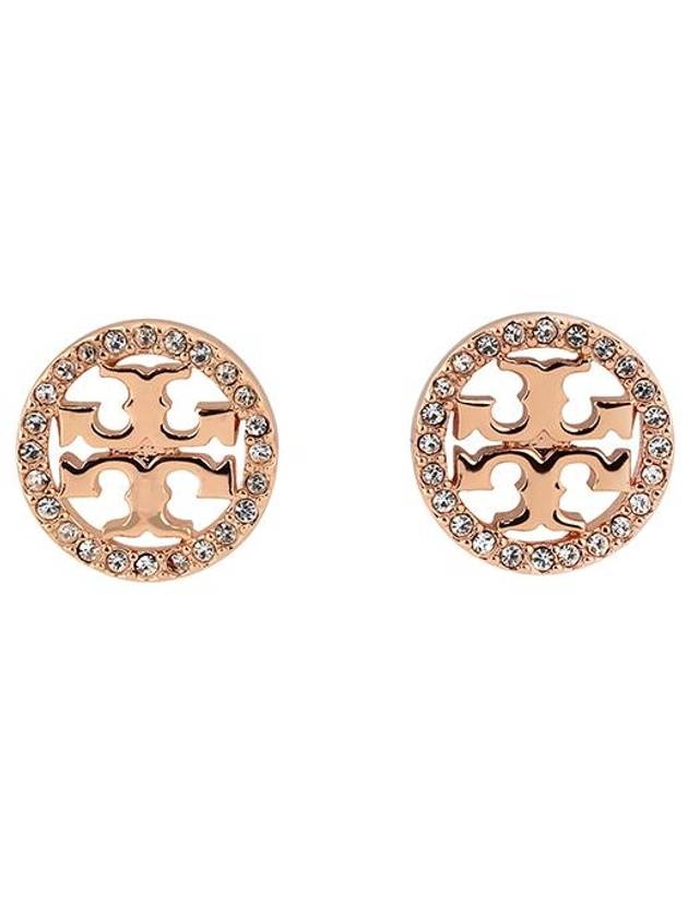 Miller Crystal Stud Earrings Rose Gold - TORY BURCH - BALAAN 2