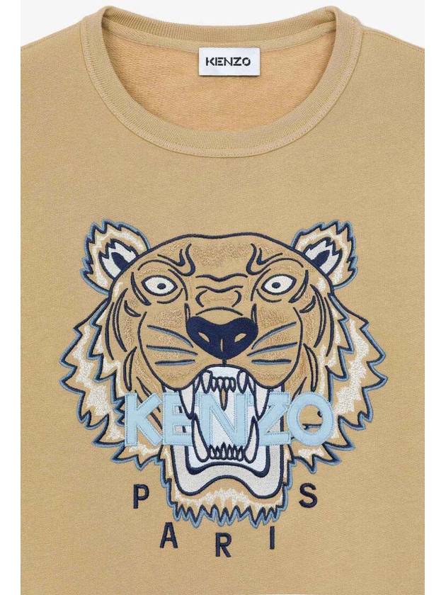 Tiger Embroidered Logo Sweatshirt Beige - KENZO - BALAAN 6