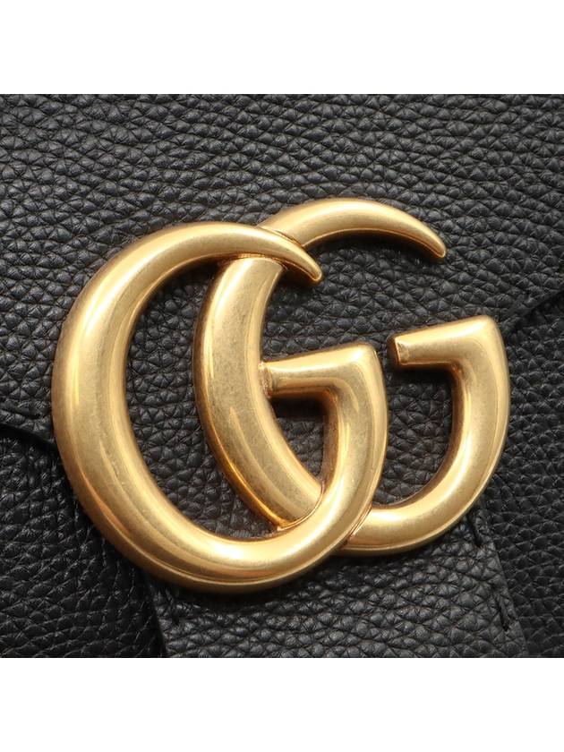 Black leather gold plated GG Marmont small top handle 2WAY - GUCCI - BALAAN 6