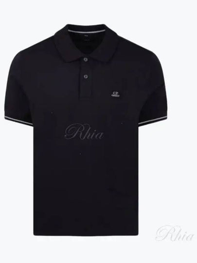 Logo Patch Polo Shirt Black - CP COMPANY - BALAAN 2