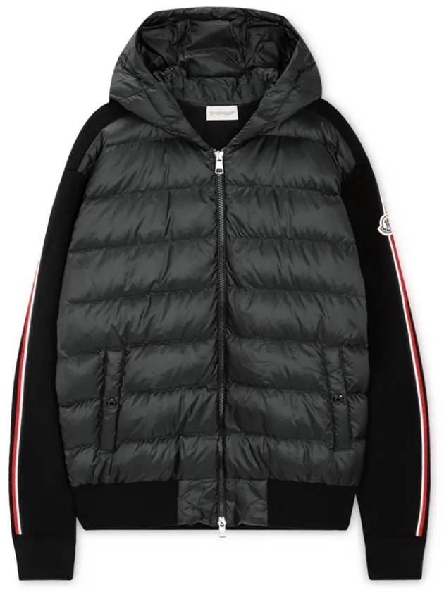 Men s logo patch black knit padding 9B00022 M1131 999 - MONCLER - BALAAN 3