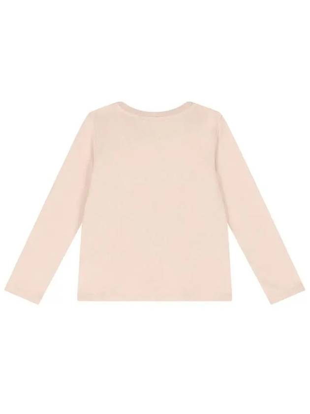 Kids Embroidered Logo Long Sleeve T shirt Pink - CHLOE - BALAAN 3