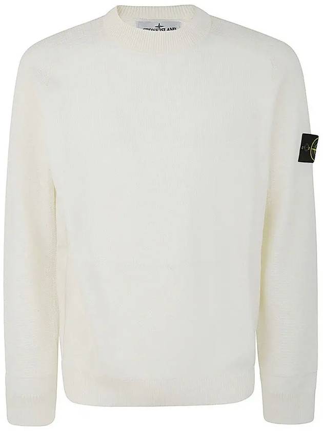 Compass Motif Knit Top White - STONE ISLAND - BALAAN 2