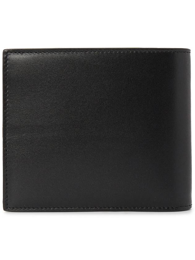 Smooth Leather Classic Logo Half Wallet Black - SAINT LAURENT - BALAAN 3