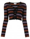 Striped Merino Rib Crop Cardigan - GANNI - BALAAN 2