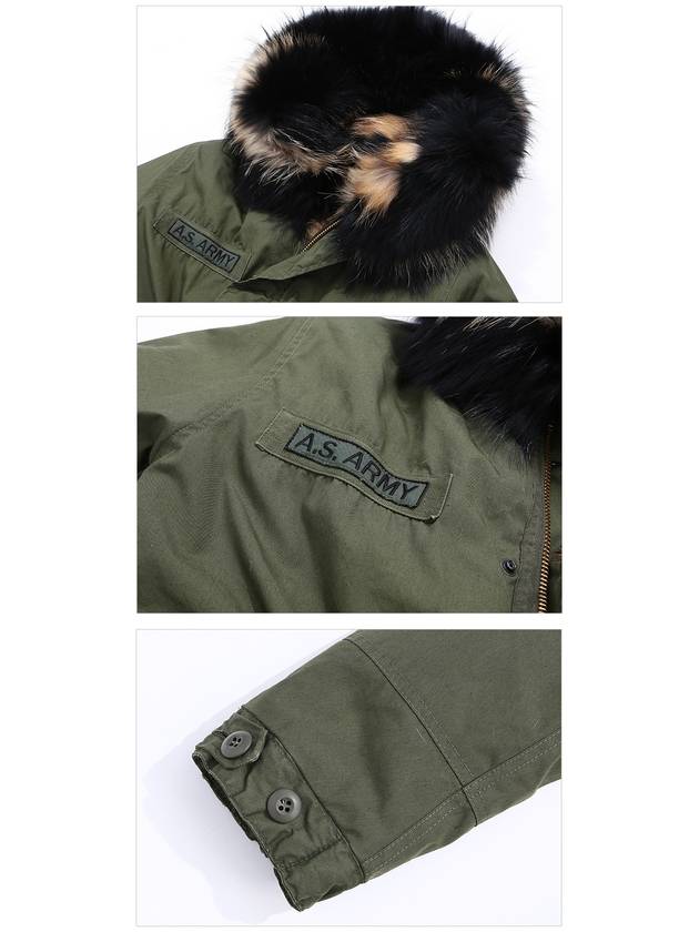 Raccoon fur khaki long sleeves W1000L MURMR 790 - AS65 - BALAAN 3