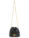 V logo signature chain nappa mini bucket bag black - VALENTINO - BALAAN 8