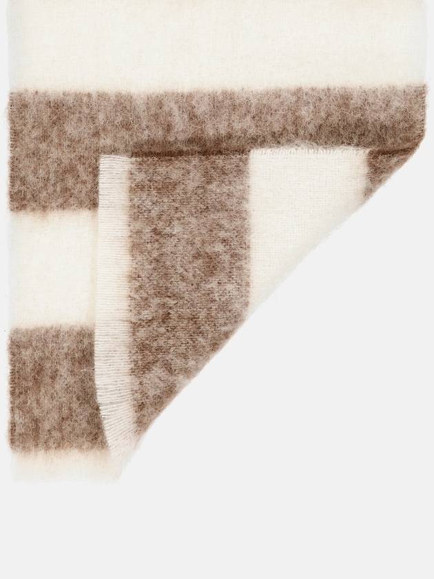 Studios Logo Patch Stripe Wool Blend Muffler Brown White - ACNE STUDIOS - BALAAN 8