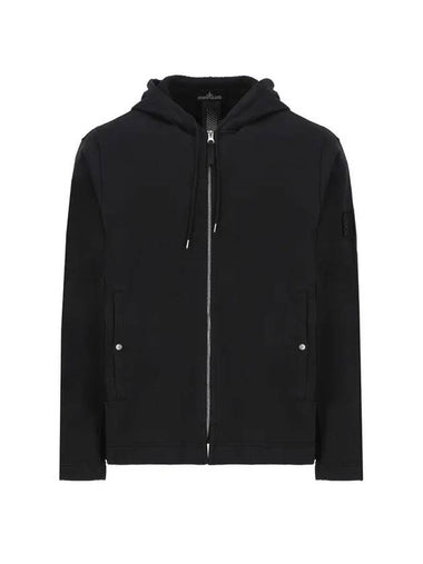 Shadow Project Cotton Lyocell Fleece Zip Up Hoodie Black - STONE ISLAND - BALAAN 1