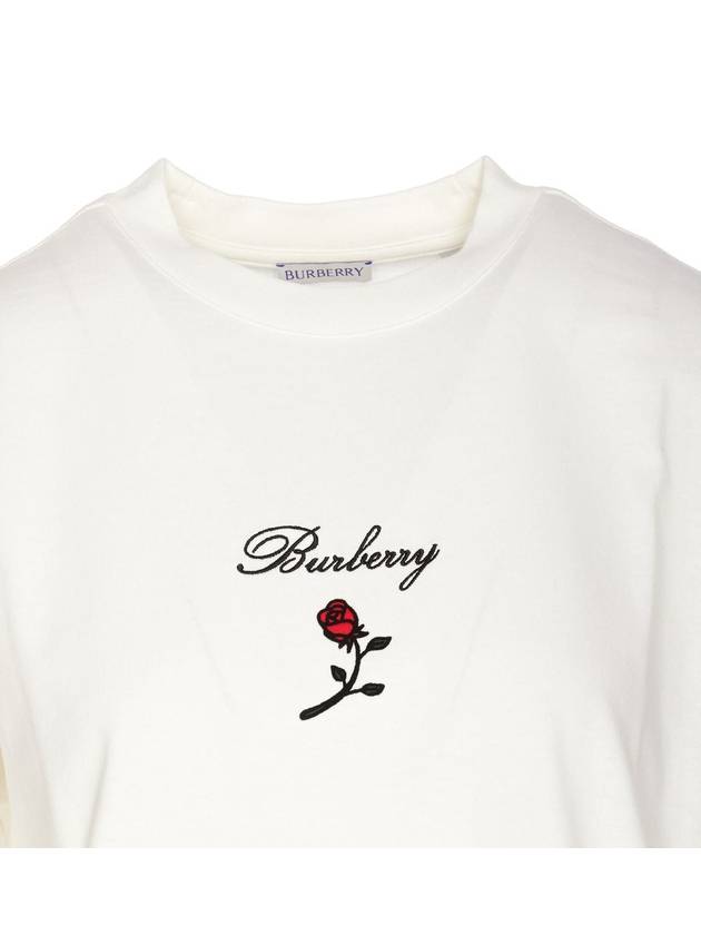 24 ss T-shirt WITH Embroid Flock Rose 8083647 B7264 B0230979125 - BURBERRY - BALAAN 5