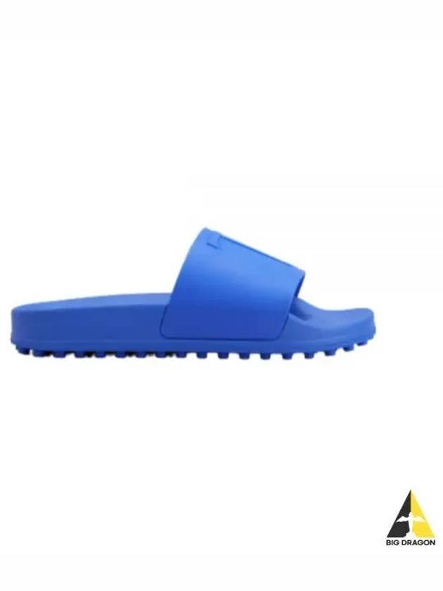 T Logo Flat Slippers Blue - TOD'S - BALAAN 2