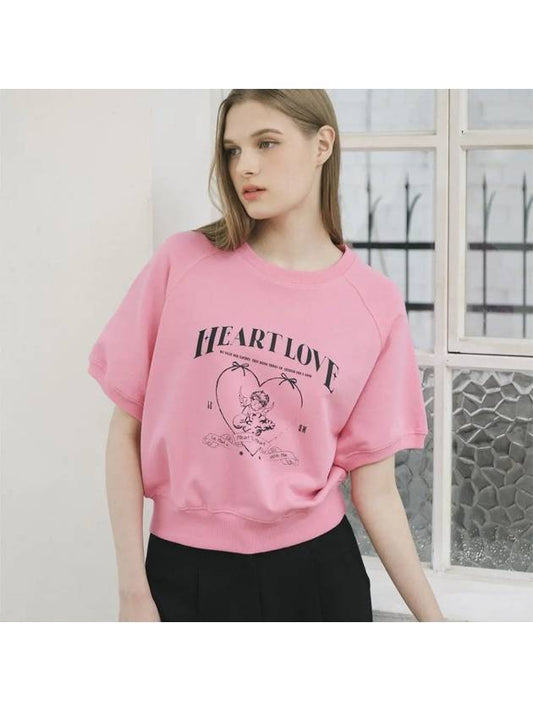 Heart To Heart Half Sweat Shirts PINK - LE SOLEIL MATINEE - BALAAN 2