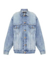 Back Spray Logo Denim Jacket Blue - BALENCIAGA - BALAAN 2