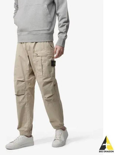 Logo Twill Cotton Cargo Track Pants Sand - STONE ISLAND - BALAAN 2