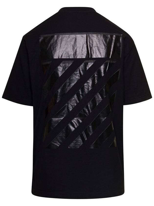 Diagonal Print Short Sleeve T-Shirt Black - OFF WHITE - BALAAN 3