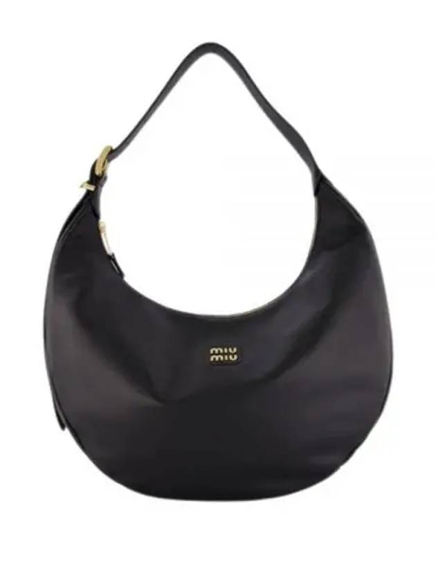 Logo Leather Shoulder Bag Black - MIU MIU - BALAAN 2