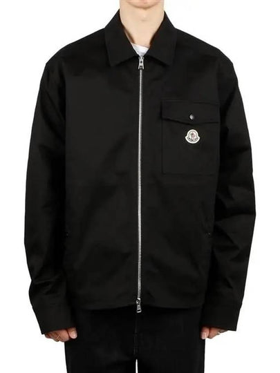 Gabardine Logo Pocket Zip Up Jacket Black - MONCLER - BALAAN 2