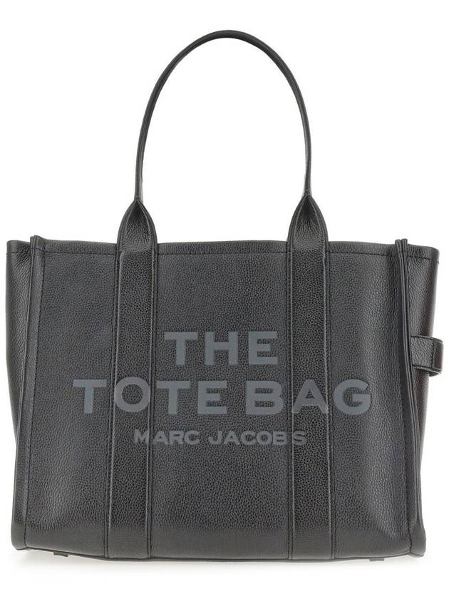 Logo Leather Tote Bag Black - MARC JACOBS - BALAAN 3