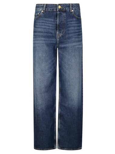 Denim Straight Pants J1638 569 DARK BLUE VINTAGE - GANNI - BALAAN 1