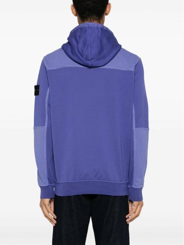 Regular Fit Mercerized Cotton Fleece Cotton Hoodie Purple - STONE ISLAND - BALAAN 4