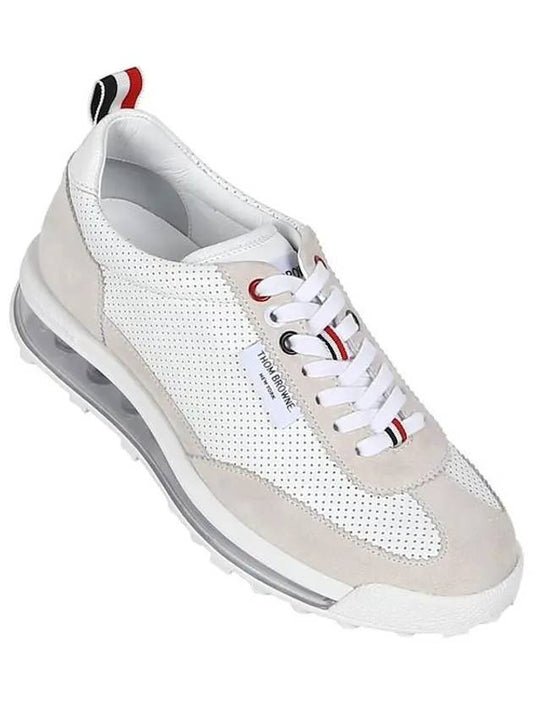 Women Vitello Calf Tech Runner Clear Sole Low Top Sneakers White - THOM BROWNE - BALAAN 2