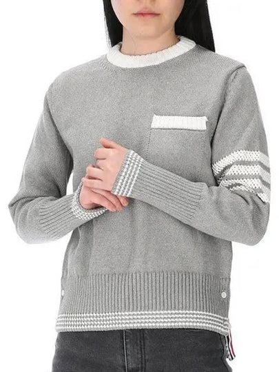 4 Bar Stripe Cotton Sweatshirt Grey - THOM BROWNE - BALAAN 2