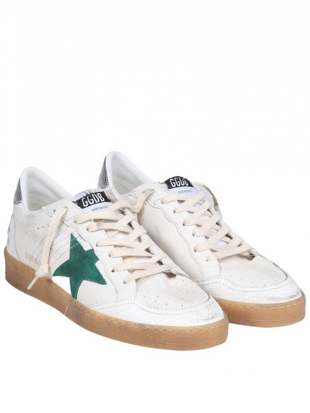 Ballstar Low Top Sneakers White Green - GOLDEN GOOSE - BALAAN 3