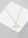 Women's Thin Line Short Flat ORB Pendant Necklace Gold - VIVIENNE WESTWOOD - BALAAN 6